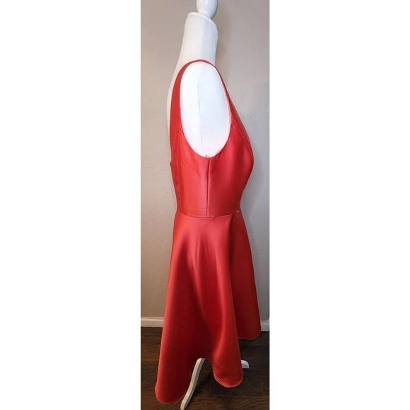 Alfred Sung Bateau Neck Satin High Low Dress Size 12R - Picture 4 of 8